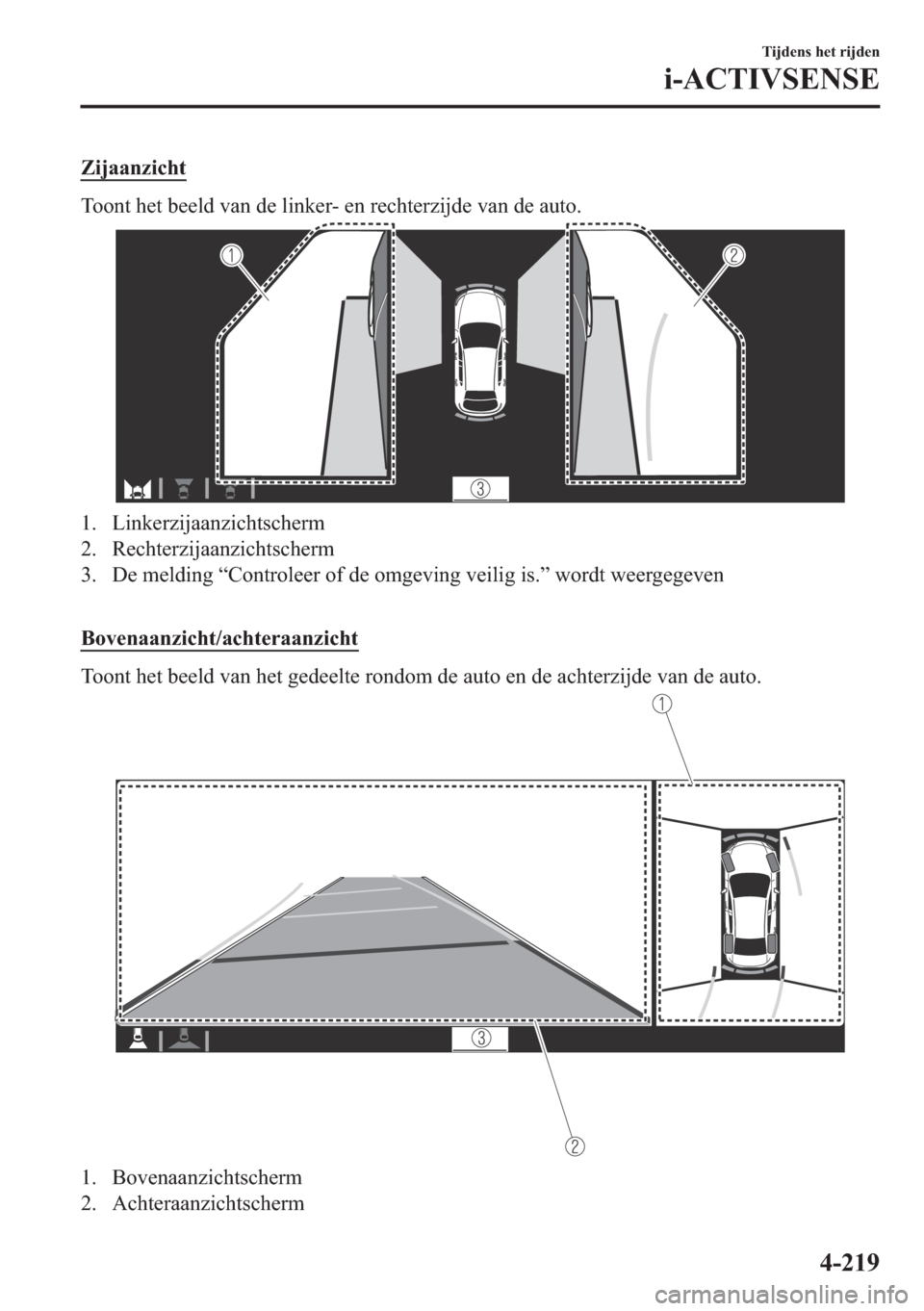 MAZDA MODEL 3 HATCHBACK 2019  Handleiding (in Dutch) �=�L�M�D�D�Q�]�L�F�K�W
�7�R�R�Q�W��K�H�W��E�H�H�O�G��Y�D�Q��G�H��O�L�Q�N�H�U���H�Q��U�H�F�K�W�H�U�]�L�M�G�H��Y�D�Q��G�H��D�X�W�R�
�� �/�L�Q�N�H�U�]�L�M�D�D�Q�]�L�F�K�W�V�F�K�H�U�P
�� �