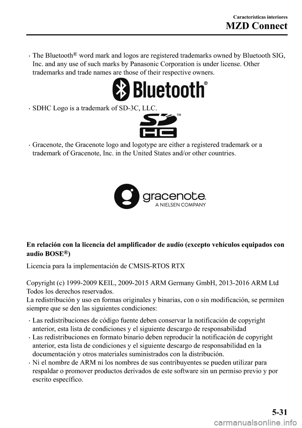 MAZDA MODEL 3 HATCHBACK 2018  Manual del propietario (in Spanish)  �x�7�K�H��%�O�X�H�W�R�R�W�K�Š��Z�R�U�G��P�D�U�N��D�Q�G��O�R�J�R�V��D�U�H��U�H�J�L�V�W�H�U�H�G��W�U�D�G�H�P�D�U�N�V��R�Z�Q�H�G��E�\��%�O�X�H�W�R�R�W�K��6�,�*�
�,�Q�F���D�Q�G��D�Q�\��X