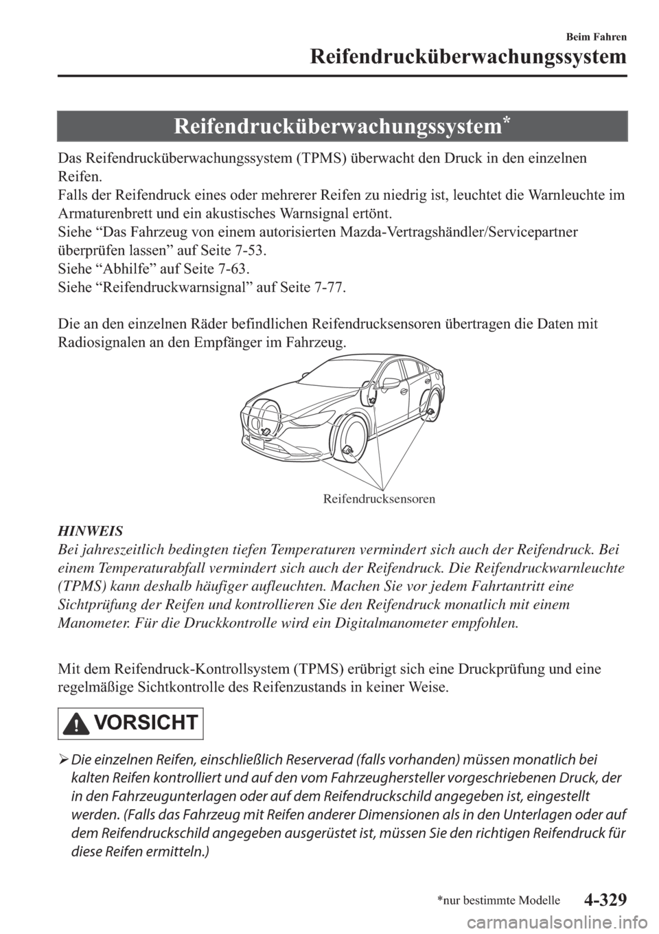 MAZDA MODEL 6 2019  Betriebsanleitung (in German) �5�H�L�I�H�Q�G�U�X�F�N��
��D�V��5�H�L�I�H�Q�G�U�X�F�N�