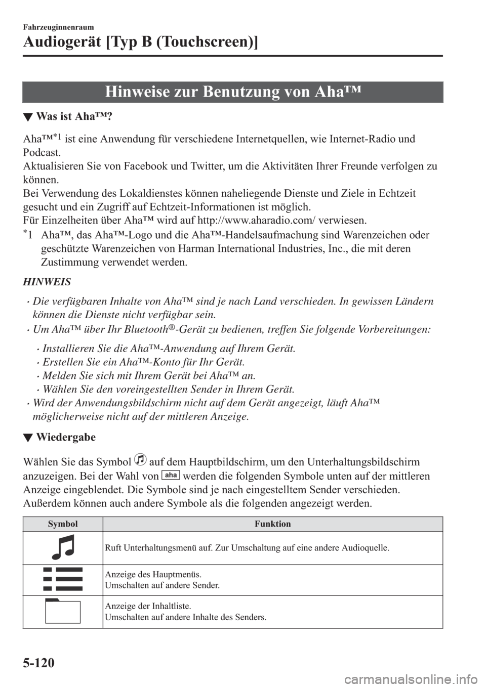MAZDA MODEL 6 2019  Betriebsanleitung (in German) �+�L�Q�Z�H�L�V�H��]�X�U��%�H�Q�X�W�]�X�Q�J��Y�R�Q��$�K�D�