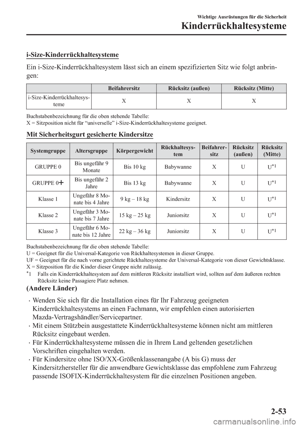 MAZDA MODEL 6 2019  Betriebsanleitung (in German) �L��6�L�]�H��.�L�Q�G�H�U�U��V�\�V�W�H�P�H
�(�L�Q��L��6�L�]�H��.�L�Q�G�H�U�U�