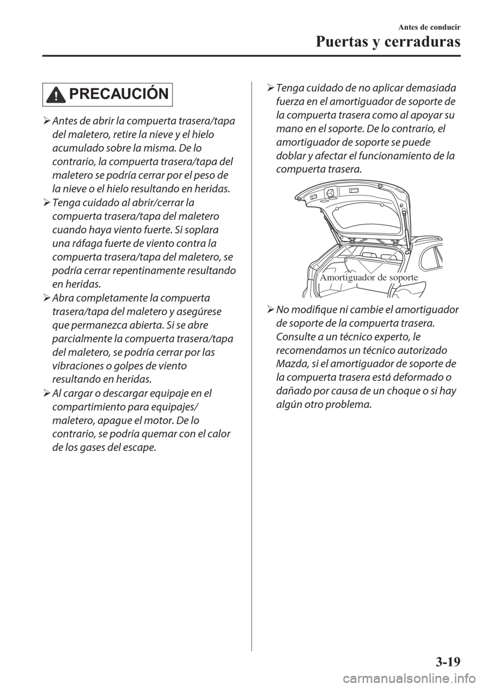 MAZDA MODEL 6 2019  Manual del propietario (in Spanish) �3�5�(�&�$�8�&�,�
