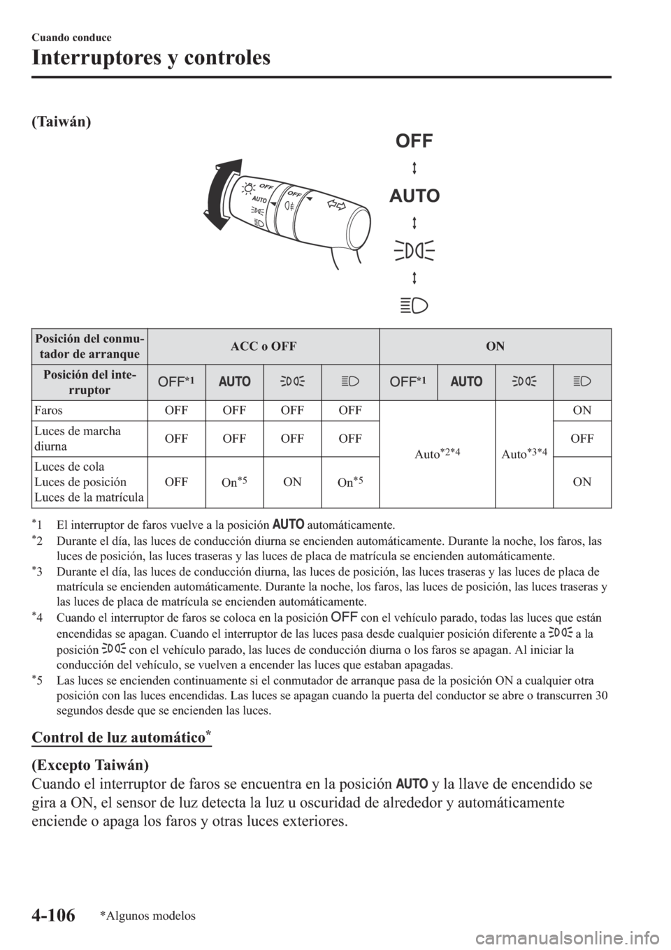 MAZDA MODEL 6 2019  Manual del propietario (in Spanish) ��7�D�L�Z�i�Q�
�3�R�V�L�F�L�y�Q��G�H�O��F�R�Q�P�X(
�W�D�G�R�U��G�H��D�U�U�D�Q�T�X�H�$�&�&��R��2�)�) �2�1
�3�R�V�L�F�L�y�Q��G�H�O��L�Q�W�H(
�U�U�X�S�W�R�U
�
��
�
�)�D�U�R�V �2�)�) �2�)�) 
