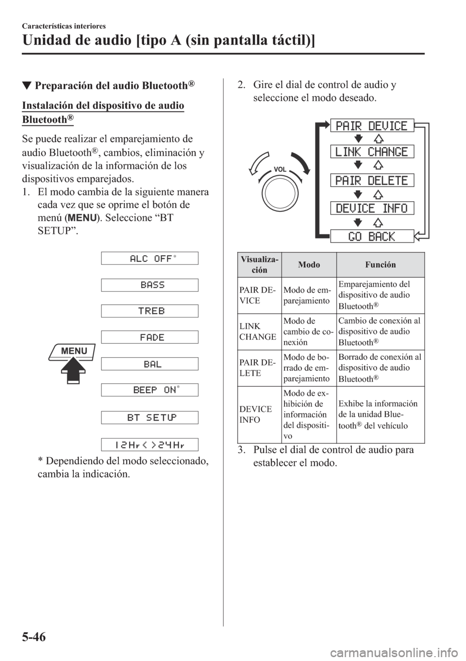 MAZDA MODEL 6 2019  Manual del propietario (in Spanish) ▼�3�U�H�S�D�U�D�F�L�y�Q��G�H�O��D�X�G�L�R��%�O�X�H�W�R�R�W�K�Š
�,�Q�V�W�D�O�D�F�L�y�Q��G�H�O��G�L�V�S�R�V�L�W�L�Y�R��G�H��D�X�G�L�R
�%�O�X�H�W�R�R�W�K�Š
�6�H��S�X�H�G�H��U�H�D�O�L�]�D�U�