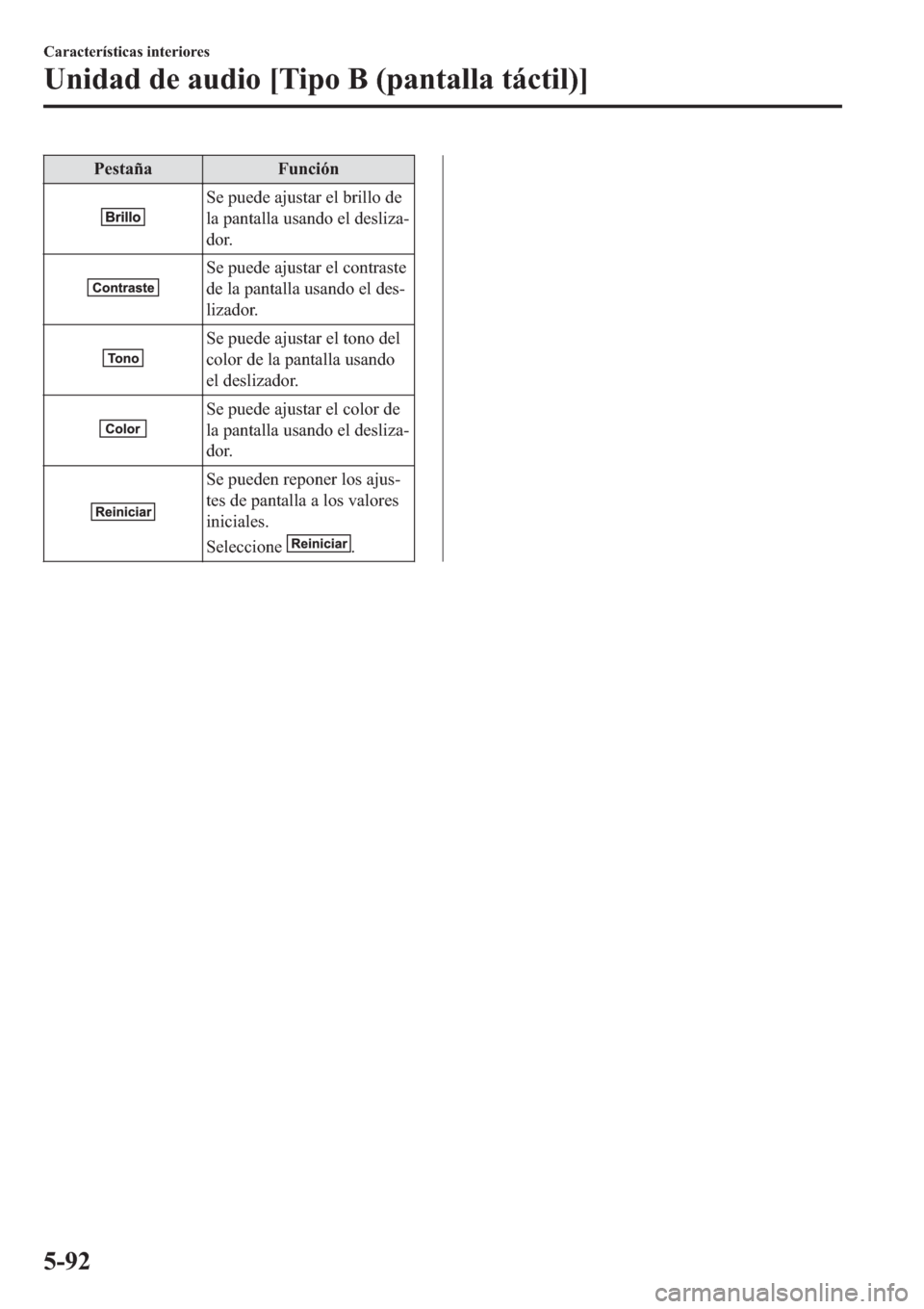 MAZDA MODEL 6 2019  Manual del propietario (in Spanish) �3�H�V�W�D�x�D �)�X�Q�F�L�y�Q
�6�H��S�X�H�G�H��D�M�X�V�W�D�U��H�O��E�U�L�O�O�R��G�H
�O�D��S�D�Q�W�D�O�O�D��X�V�D�Q�G�R��H�O��G�H�V�O�L�]�D(
�G�R�U�
�6�H��S�X�H�G�H��D�M�X�V�W�D�U��H�O��