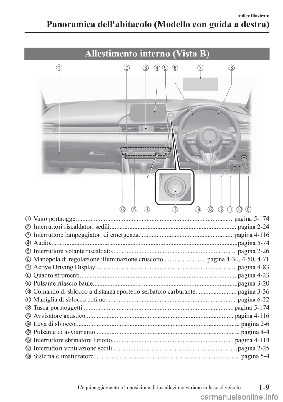 MAZDA MODEL 6 2019  Manuale del proprietario (in Italian)  �$�O�O�H�V�W�L�P�H�Q�W�R��L�Q�W�H�U�Q�R���9�L�V�W�D��%�
p�9�D�Q�R��S�R�U�W�D�R�J�J�H�W�W�L����������������������������������������������������