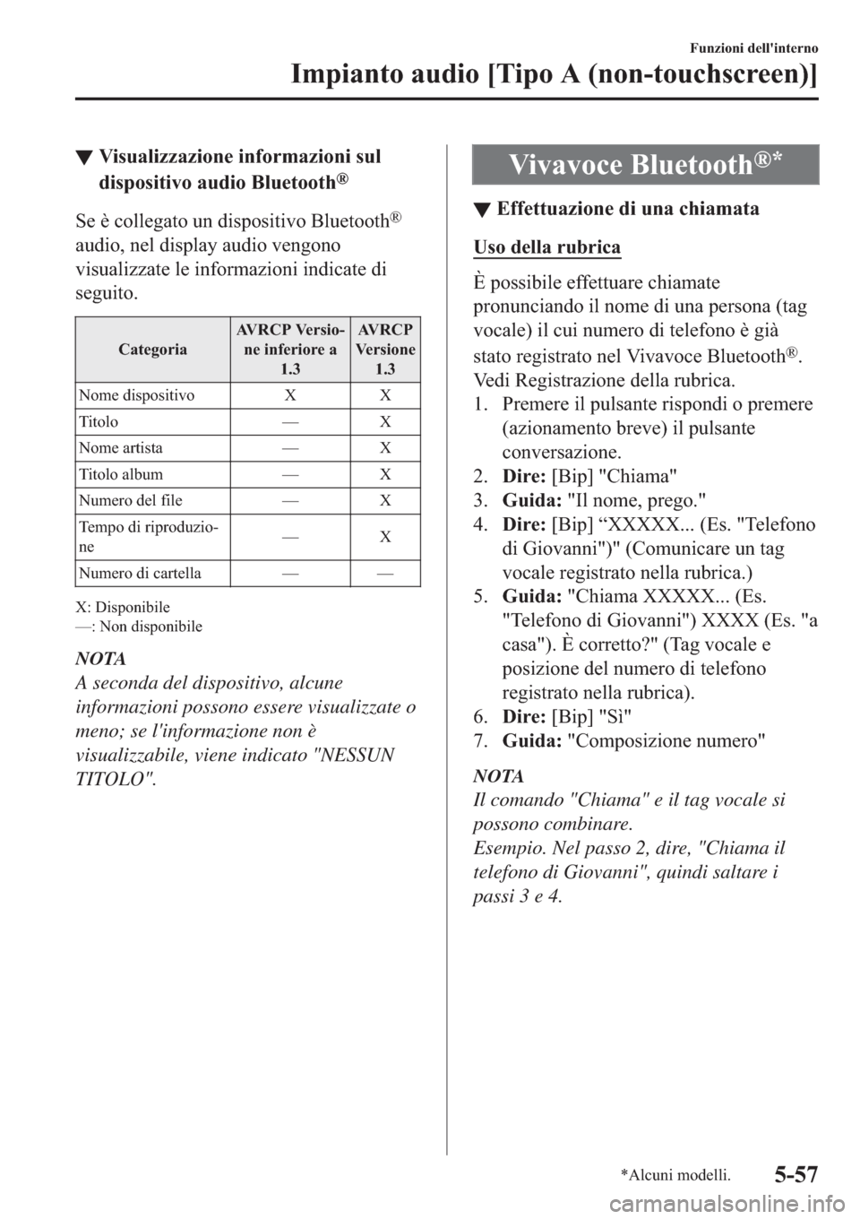 MAZDA MODEL 6 2019  Manuale del proprietario (in Italian)  ▼�9�L�V�X�D�O�L�]�]�D�]�L�R�Q�H��L�Q�I�R�U�P�D�]�L�R�Q�L��V�X�O
�G�L�V�S�R�V�L�W�L�Y�R��D�X�G�L�R��%�O�X�H�W�R�R�W�K
�Š
�6�H��q��F�R�O�O�H�J�D�W�R��X�Q��G�L�V�S�R�V�L�W�L�Y�R��%�O�X�H�W�R�
