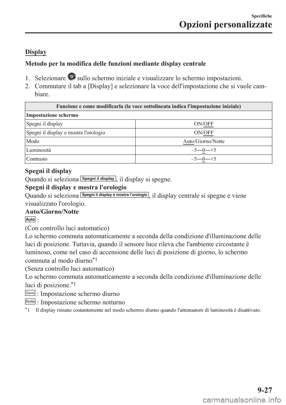 MAZDA MODEL 6 2019  Manuale del proprietario (in Italian)  ��L�V�S�O�D�\
�0�H�W�R�G�R��S�H�U��O�D��P�R�G�L�I�L�F�D��G�H�O�O�H��I�X�Q�]�L�R�Q�L��P�H�G�L�D�Q�W�H��G�L�V�S�O�D�\��F�H�Q�W�U�D�O�H
�� �6�H�O�H�]�L�R�Q�D�U�H�
��V�X�O�O�R��V�F�K�H�U�P�R