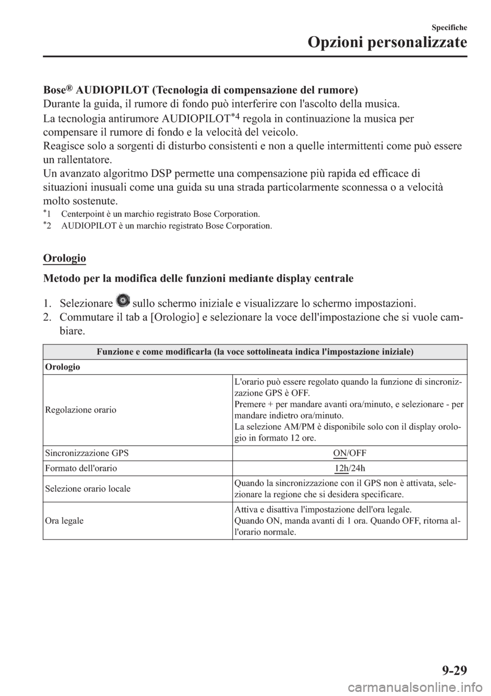 MAZDA MODEL 6 2019  Manuale del proprietario (in Italian)  �%�R�V�H�Š��$�8��,�2�3�,�/�2�7���7�H�F�Q�R�O�R�J�L�D��G�L��F�R�P�S�H�Q�V�D�]�L�R�Q�H��G�H�O��U�X�P�R�U�H�
��X�U�D�Q�W�H��O�D��J�X�L�G�D���L�O��U�X�P�R�U�H��G�L��I�R�Q�G�R��S�X�z��L