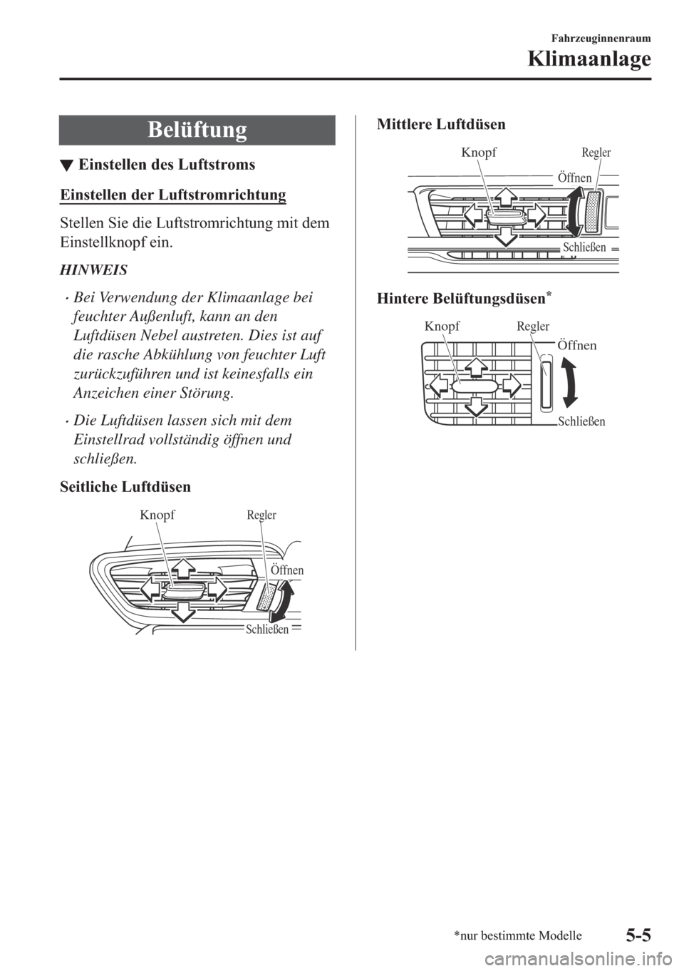 MAZDA MODEL 6 2018  Betriebsanleitung (in German) �%�H�O�
▼�(�L�Q�V�W�H�O�O�H�Q��G�H�V��/�X�I�W�V�W�U�R�P�V
�(�L�Q�V�W�H�O�O�H�Q��G�H�U��/�X�I�W�V�W�U�R�P�U�L�F�K�W�X�Q�J
�6�W�H�O�O�H�Q��6�L�H��G�L�H��/�X�I�W�V�W�U�R�P�U�L�F�K�W�X�Q�J��P�L�