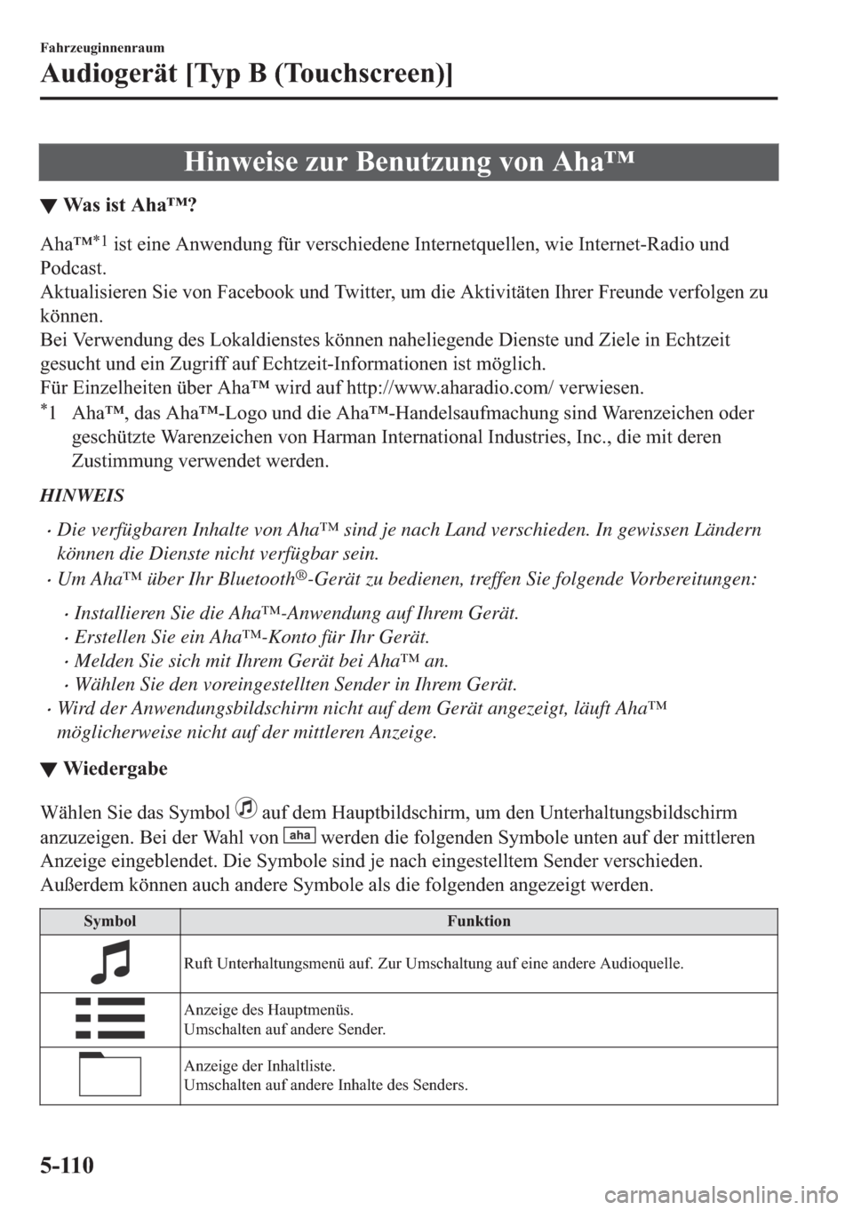 MAZDA MODEL 6 2018  Betriebsanleitung (in German) �+�L�Q�Z�H�L�V�H��]�X�U��%�H�Q�X�W�]�X�Q�J��Y�R�Q��$�K�D�