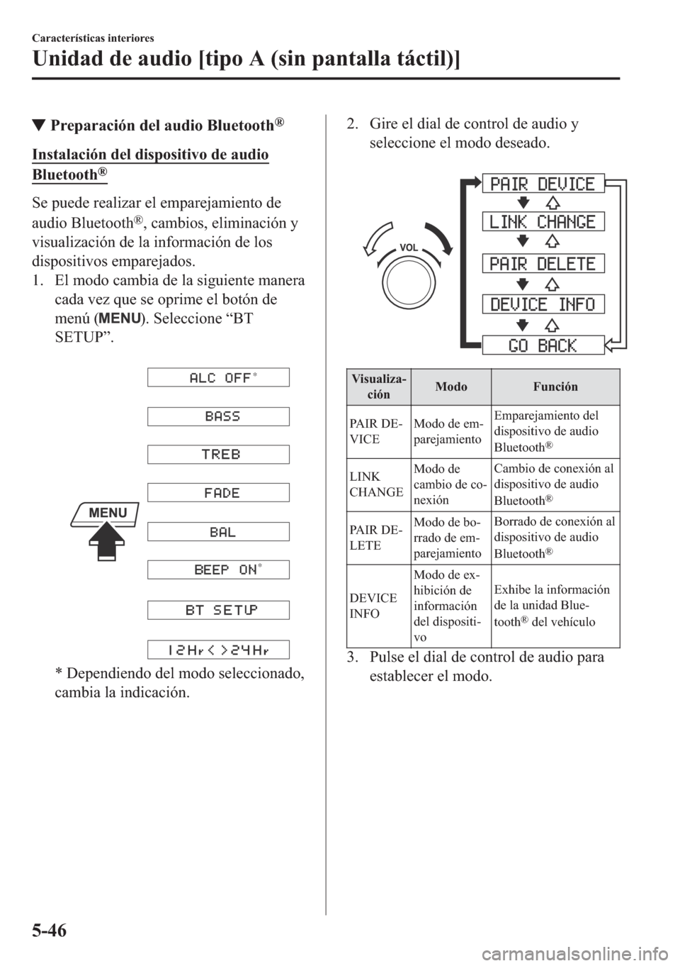 MAZDA MODEL 6 2018  Manual del propietario (in Spanish) ▼�3�U�H�S�D�U�D�F�L�y�Q��G�H�O��D�X�G�L�R��%�O�X�H�W�R�R�W�K�Š
�,�Q�V�W�D�O�D�F�L�y�Q��G�H�O��G�L�V�S�R�V�L�W�L�Y�R��G�H��D�X�G�L�R
�%�O�X�H�W�R�R�W�K�Š
�6�H��S�X�H�G�H��U�H�D�O�L�]�D�U�