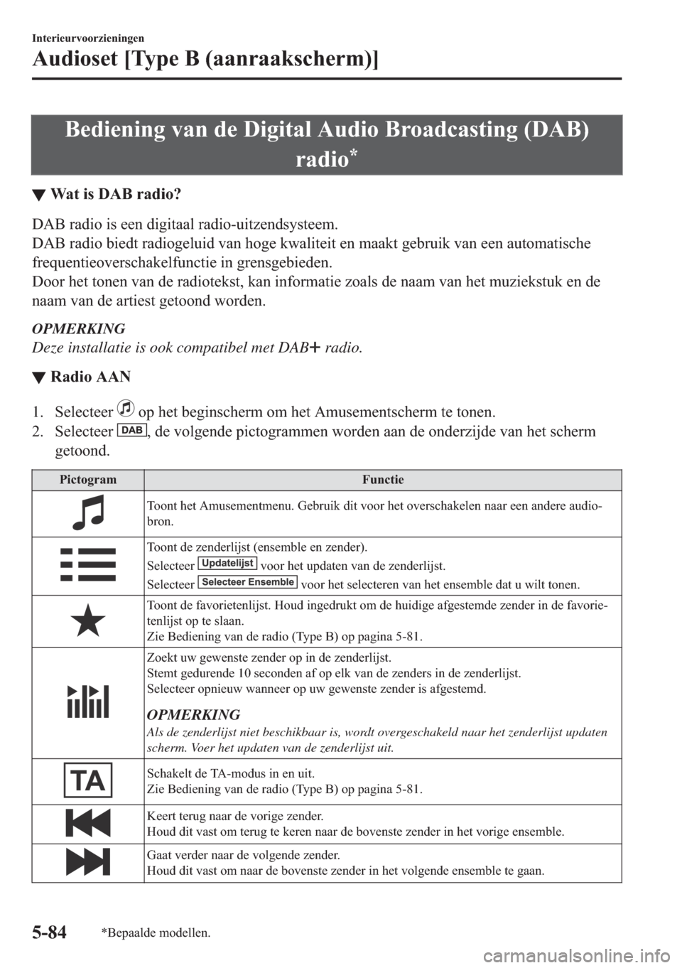 MAZDA MODEL 6 2018  Handleiding (in Dutch) �%�H�G�L�H�Q�L�Q�J��Y�D�Q��G�H���L�J�L�W�D�O��$�X�G�L�R��%�U�R�D�G�F�D�V�W�L�Q�J����$�%�
�U�D�G�L�R
�
▼�:�D�W��L�V���$�%��U�D�G�L�R�"
��$�%��U�D�G�L�R��L�V��H�H�Q��G�L�J�L�W�D�D�