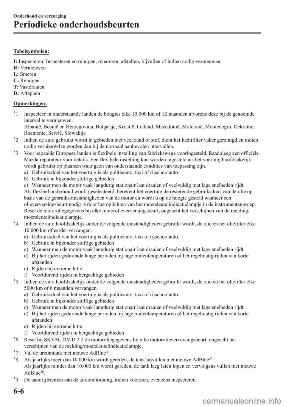 MAZDA MODEL 6 2018  Handleiding (in Dutch) �7�D�E�H�O�V�\�P�E�R�O�H�Q�
�,���,�Q�V�S�H�F�W�H�U�H�Q���,�Q�V�S�H�F�W�H�U�H�Q��H�Q��U�H�L�Q�L�J�H�Q���U�H�S�D�U�H�U�H�Q���D�I�V�W�H�O�O�H�Q���E�L�M�Y�X�O�O�H�Q��R�I��L�Q�G�L�H�Q��Q�R�