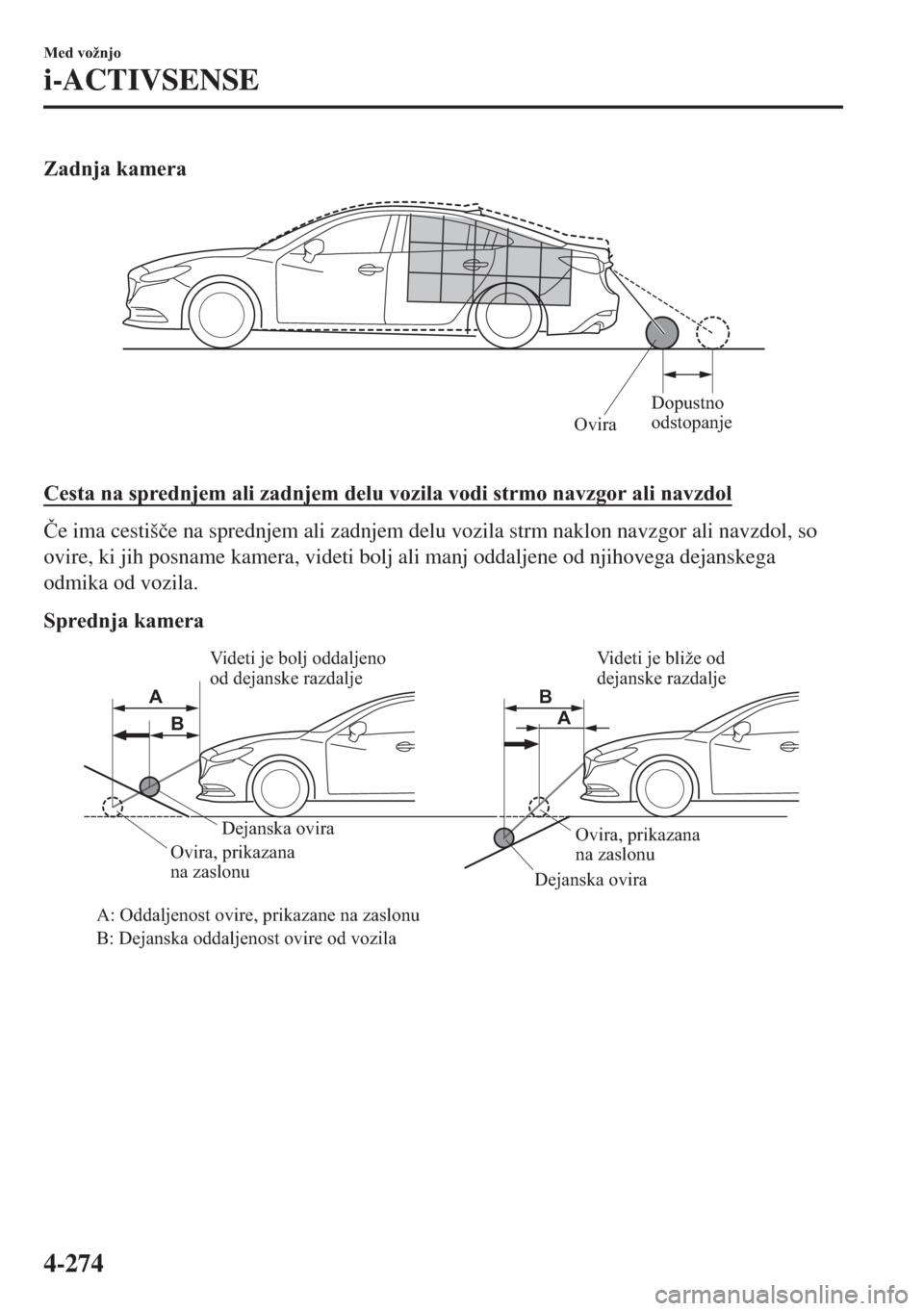 MAZDA MODEL 6 2018  Priročnik za lastnika (in Slovenian) �=�D�G�Q�M�D��N�D�P�H�U�D
OviraDopustno 
odstopanje
�&�H�V�W�D��Q�D��V�S�U�H�G�Q�M�H�P��D�O�L��]�D�G�Q�M�H�P��G�H�O�X��Y�R�]�L�O�D��Y�R�G�L��V�W�U�P�R��Q�D�Y�]�J�R�U��D�O�L��Q�D�Y�]�G�R�O
