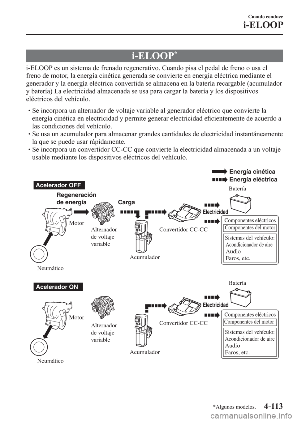 MAZDA MODEL 6 2016  Manual del propietario (in Spanish) 4–113
Cuando conduce
i-ELOOP
*Algunos modelos.
      i-ELOOP *
              i - E L O O P   e s   u n   s i s<005700480050004400030047004800030049005500480051004400470052000300550048004a00480051004
