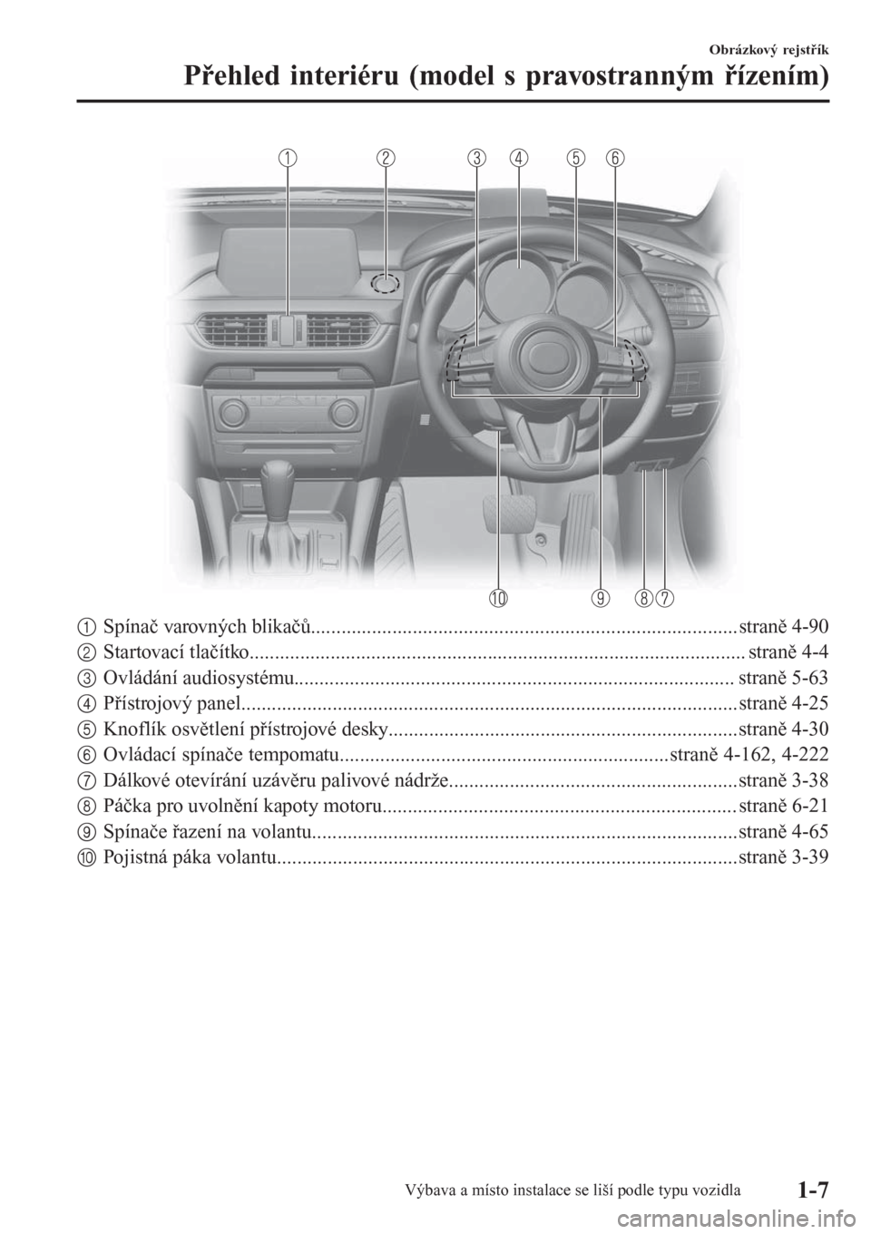 MAZDA MODEL 6 2016 Návod k obsluze (in Czech) 1Spínač varovných blikačů.................................................................................... straně 4-90
2Startovací tlačítko................................................. MAZDA MODEL 6 2016 Návod k obsluze (in Czech) 1Spínač varovných blikačů.................................................................................... straně 4-90
2Startovací tlačítko.................................................