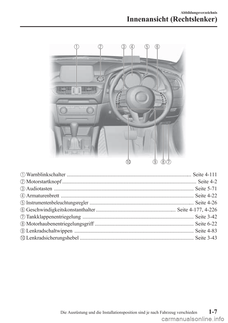 MAZDA MODEL 6 2015 Betriebsanleitung (in German) Warnblinkschalter ............................................................................................ Seite 4-111
Motorstartknopf ............................................................. MAZDA MODEL 6 2015 Betriebsanleitung (in German) Warnblinkschalter ............................................................................................ Seite 4-111
Motorstartknopf .............................................................