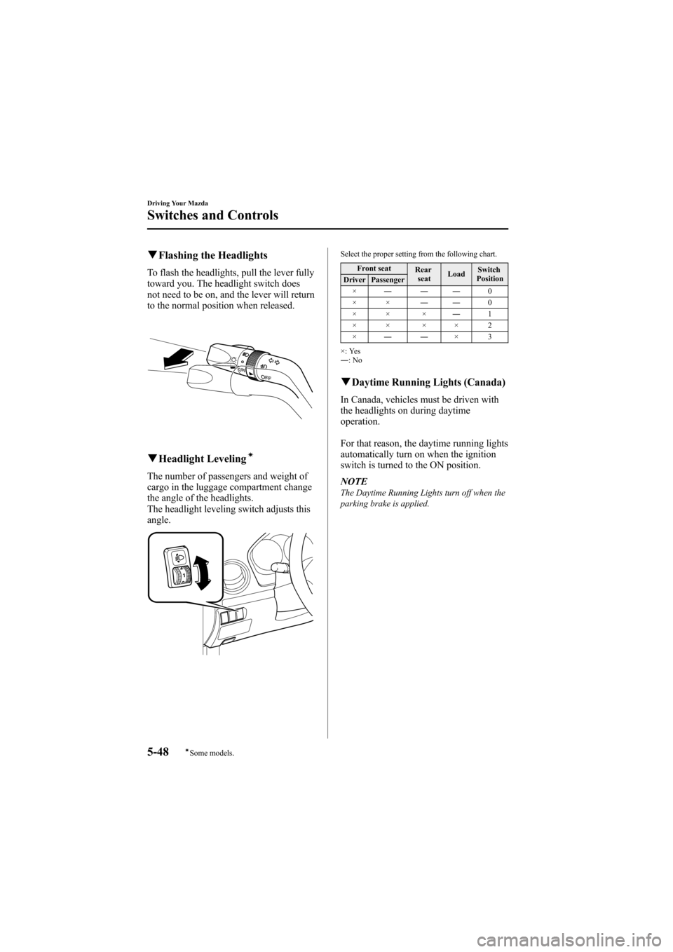 MAZDA MODEL 6 2008  Owners Manual (in English) Black plate (176,1)
qFlashing the Headlights
To flash the headlights, pull the lever fully
toward you. The headlight switch does
not need to be on, and the lever will return
to the normal position whe