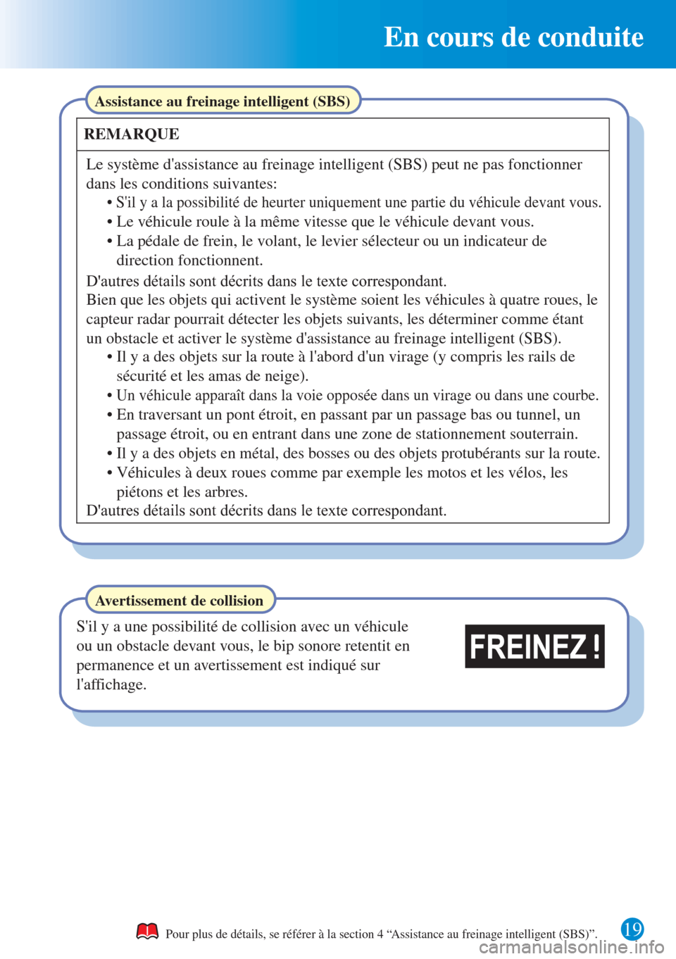MAZDA MODEL CX-3 2016 Guide dutilisation rapide (in French) En cours de conduite
19 Pour plus de détails, se référer à la section 4 “Assistance au freinage intelligent (SBS)”.
Assistance au freinage intelligent (SBS)
REMARQUE
Le système dassistance MAZDA MODEL CX-3 2016 Guide dutilisation rapide (in French) En cours de conduite
19 Pour plus de détails, se référer à la section 4 “Assistance au freinage intelligent (SBS)”.
Assistance au freinage intelligent (SBS)
REMARQUE
Le système dassistance