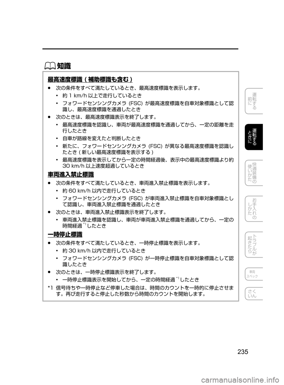 MAZDA MODEL ATENZA 2016  アテンザ｜取扱説明書 (in Japanese) 235
運転する
﻿﻿
前に
運転する
﻿﻿
ときに
快適装備の
使いかた
お手入れの
しかた
トラブルが
起きたら
車両
スペック
さく
いん
ŒÝ
最高速度