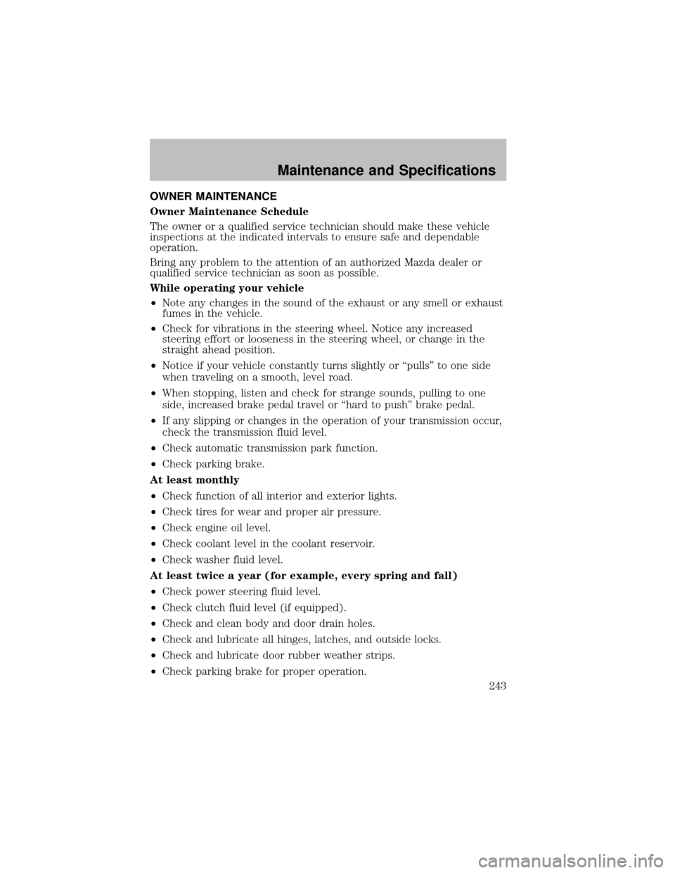 MAZDA MODEL B-SERIES 2010  Owners Manual (in English) 