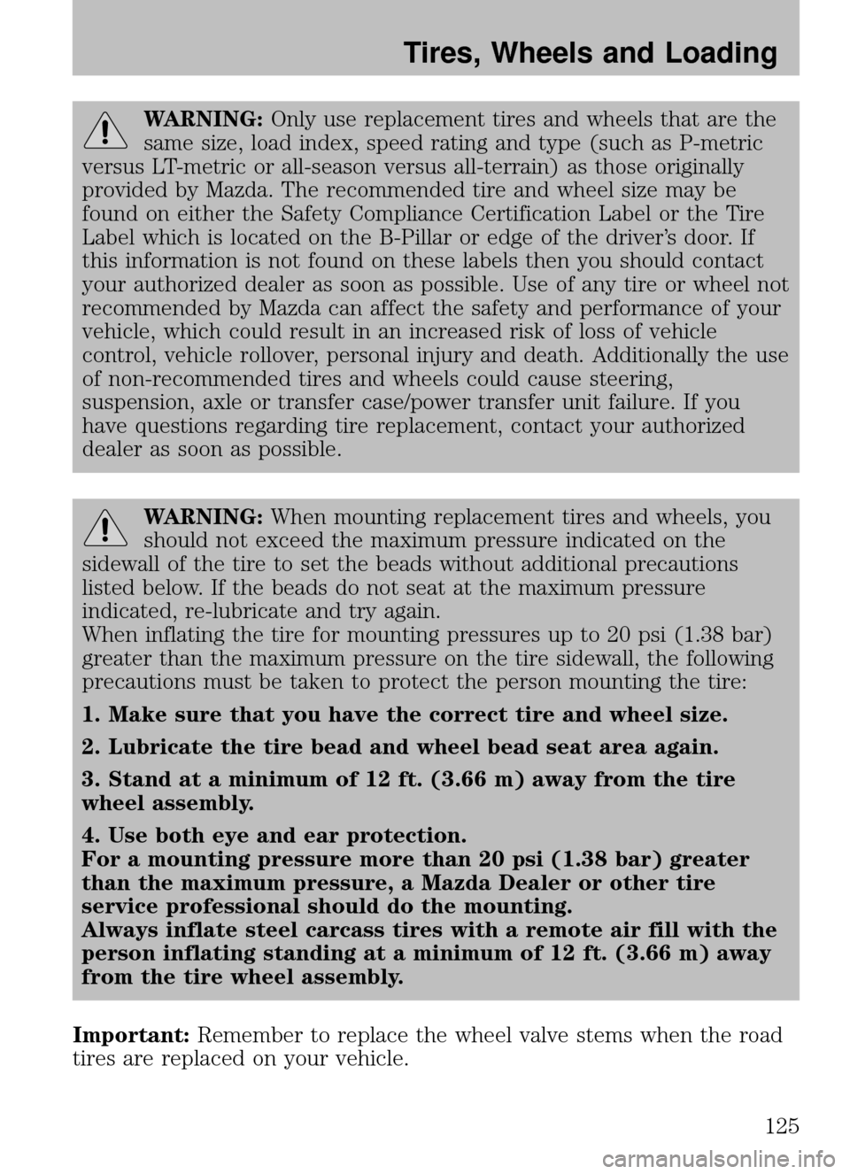 MAZDA MODEL B2300 TRUCK 2009  Owners Manual (in English)  MAZDA MODEL B2300 TRUCK 2009  Owners Manual (in English)