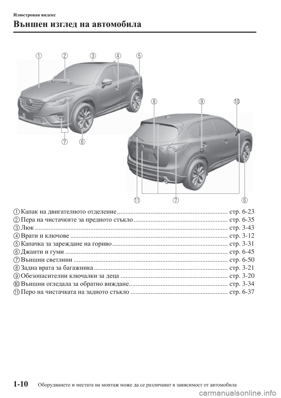 MAZDA MODEL CX-5 2015  Ръководство на потребителя (in Bulgarian) 1-10
Bexkljh\Zg bg^_dk
<tgr_g ba]e_^ gZ Z\lhfh[beZ
1DZiZd gZ ^\b]Zl_eghlh hl^_e_gb_.................................................