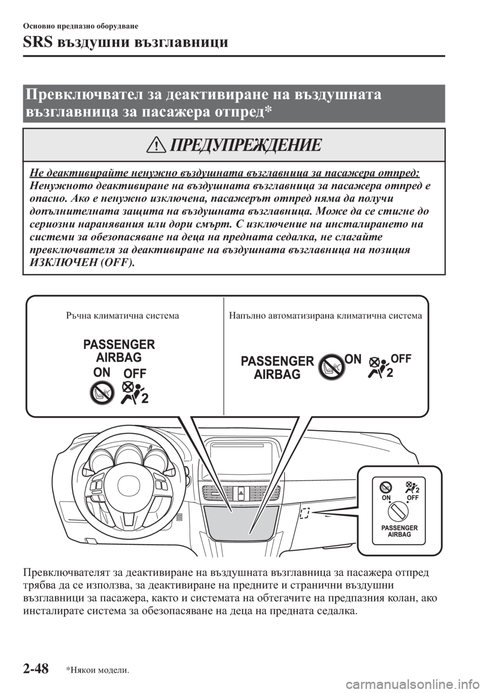 MAZDA MODEL CX-5 2015  Ръководство на потребителя (in Bulgarian) 2-48
Hkgh\gh ij_^iZagh h[hjm^\Zg_
SRS \ta^mrgb \ta]eZ\gbpb
Ij_\dexq\Zl_eyl aZ ^_Zdlb\bjZg_ gZ \ta^mrgZlZ \ta]