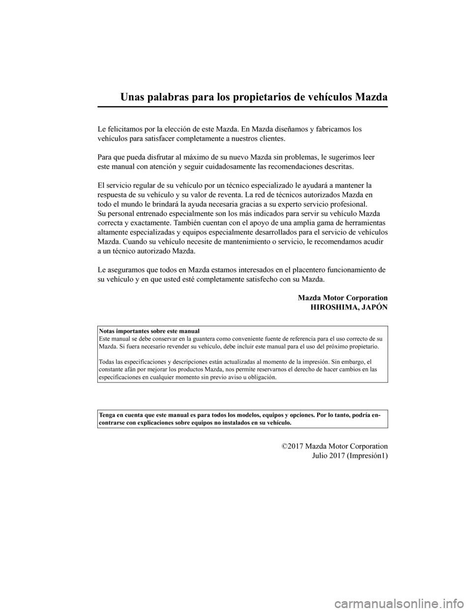 MAZDA MODEL CX-9 2019  Manual del propietario (in Spanish)  