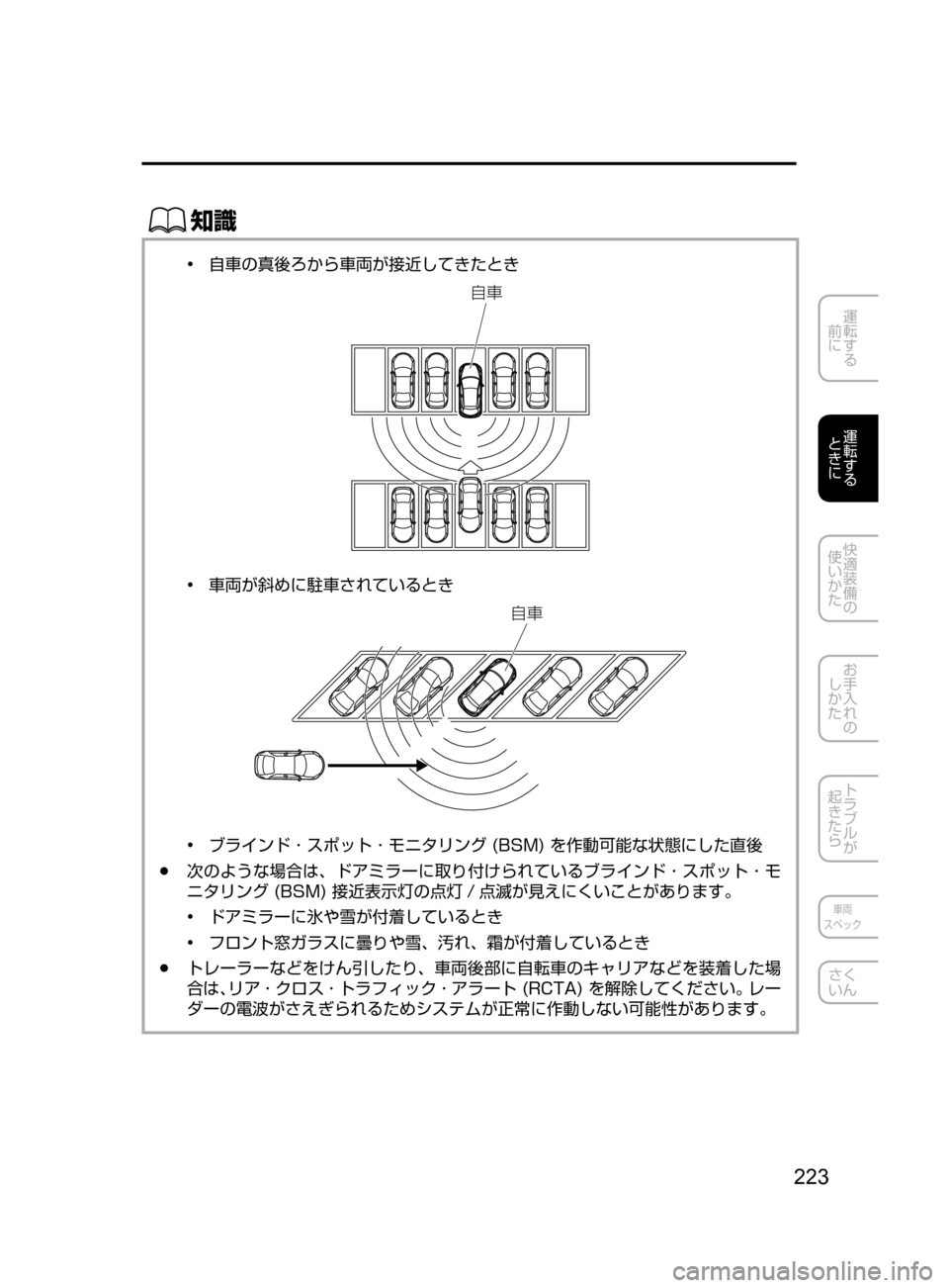 MAZDA MODEL DEMIO 2017  デミオ｜取扱説明書 (in Japanese) 223
運転する
﻿﻿
前に
運転する
﻿﻿
ときに
快適装備の
使いかた
お手入れの
しかた
トラブルが
起きたら
車両
スペック
さく
いん
ŒÝ
•﻿﻿自