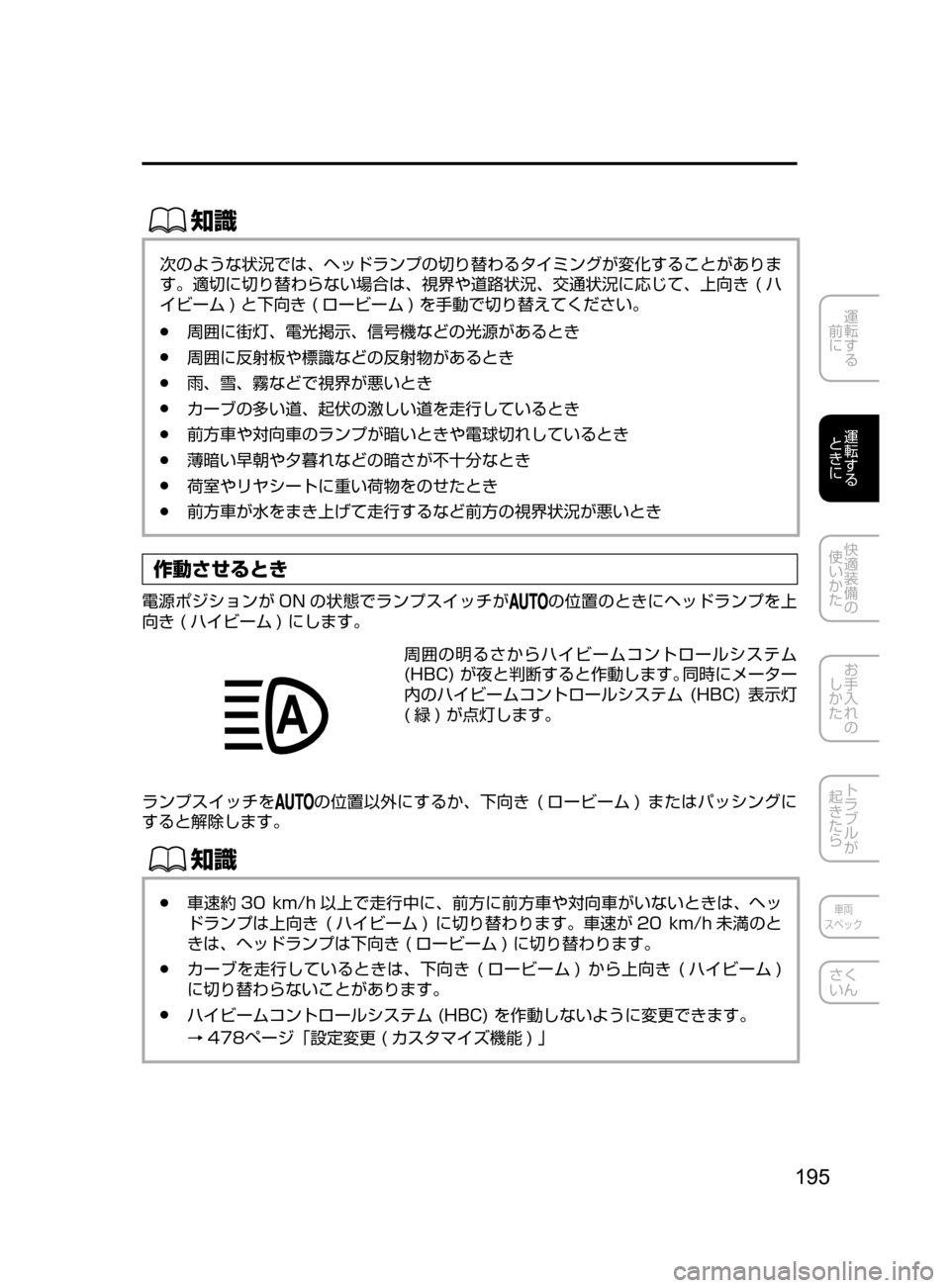 MAZDA MODEL DEMIO 2016  デミオ｜取扱説明書 (in Japanese) 195
運転する
﻿﻿
前に
運転する
﻿﻿
ときに
快適装備の
使いかた
お手入れの
しかた
トラブルが
起きたら
車両
スペック
さく
いん
ŒÝ
次のよう