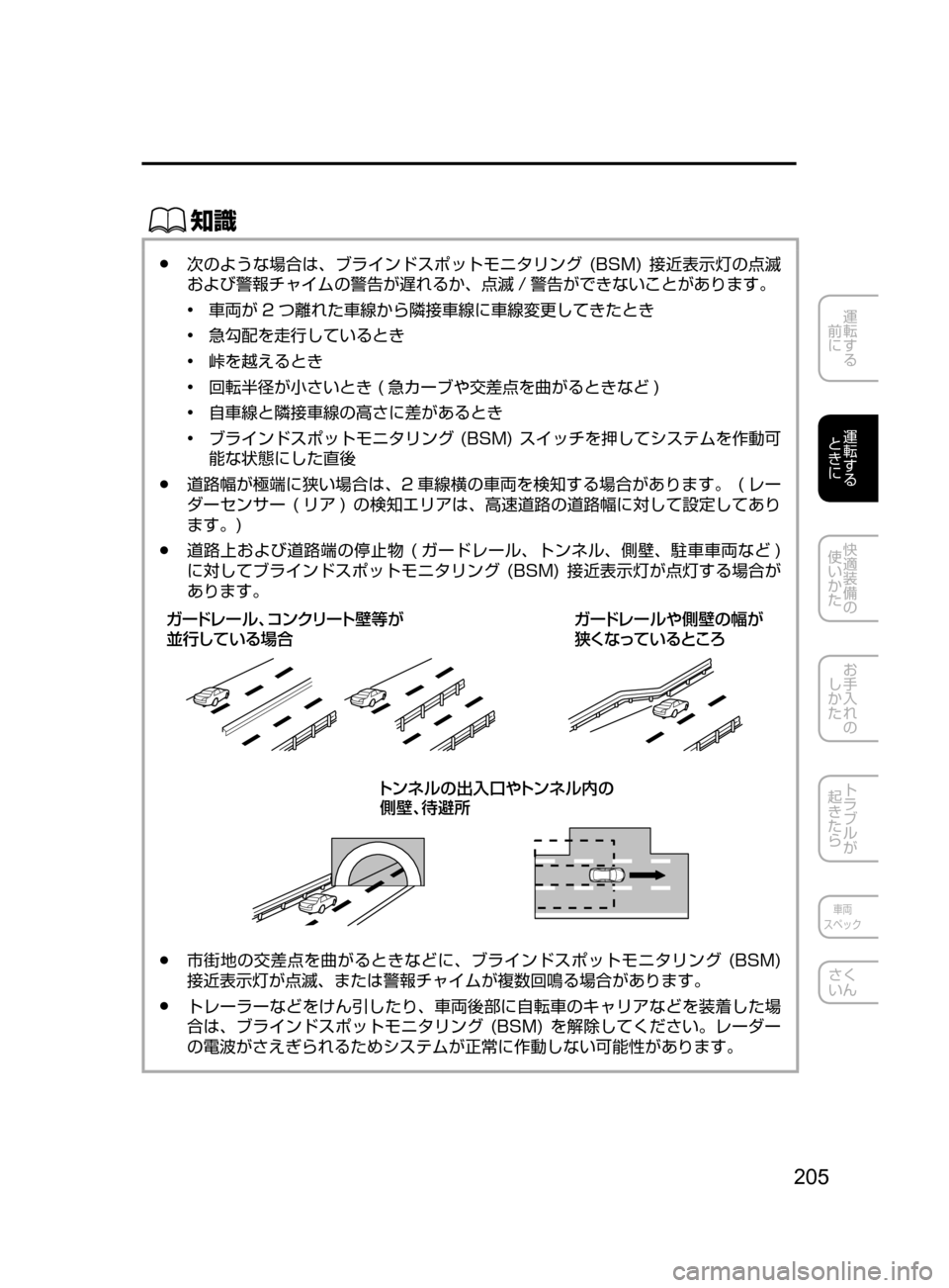 MAZDA MODEL DEMIO 2016  デミオ｜取扱説明書 (in Japanese) 205
運転する
﻿﻿
前に
運転する
﻿﻿
ときに
快適装備の
使いかた
お手入れの
しかた
トラブルが
起きたら
車両
スペック
さく
いん
ŒÝ
﻿﻿●次
