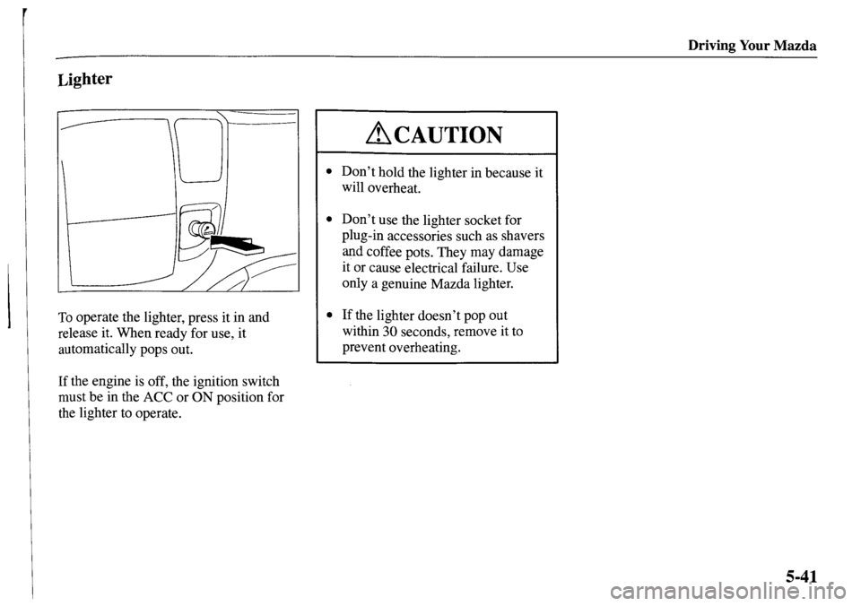 MAZDA MODEL MPV 2001 Owners Manual (in English) MAZDA MODEL MPV 2001 Owners Manual (in English)