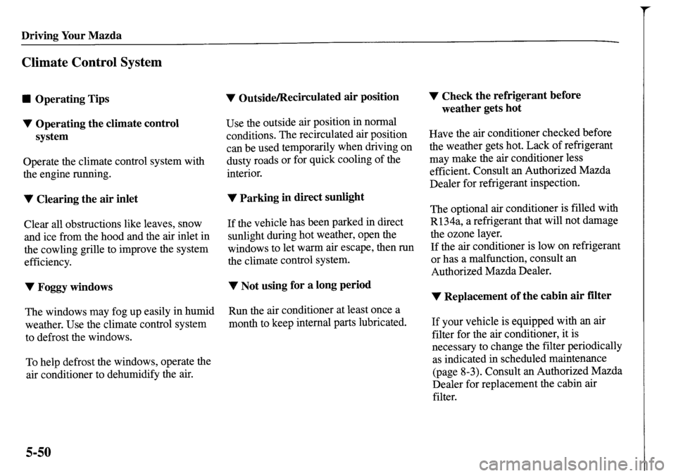 MAZDA MODEL MPV 2001 Owners Manual (in English) MAZDA MODEL MPV 2001 Owners Manual (in English)