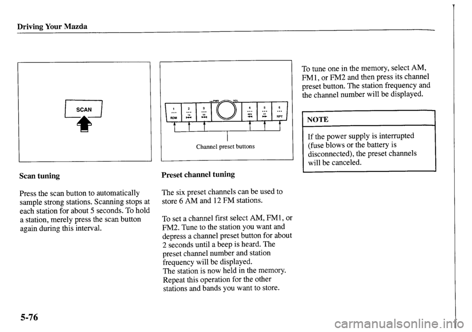 MAZDA MODEL MPV 2001 Owners Manual (in English) MAZDA MODEL MPV 2001 Owners Manual (in English)