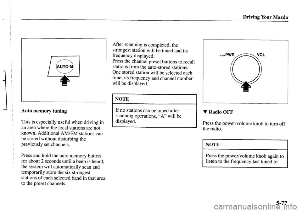 MAZDA MODEL MPV 2001 Owners Manual (in English) MAZDA MODEL MPV 2001 Owners Manual (in English)
