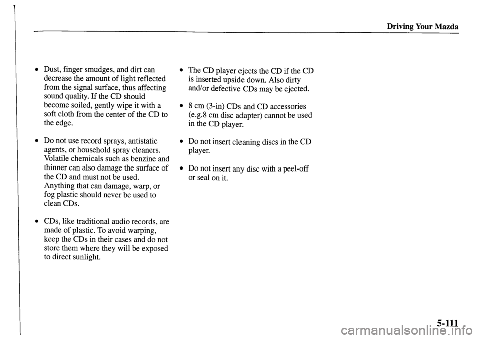 MAZDA MODEL MPV 2001 Owners Manual (in English) MAZDA MODEL MPV 2001 Owners Manual (in English)