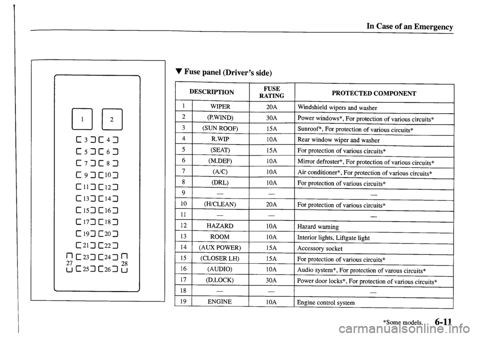 MAZDA MODEL MPV 2001 Owners Manual (in English) MAZDA MODEL MPV 2001 Owners Manual (in English)