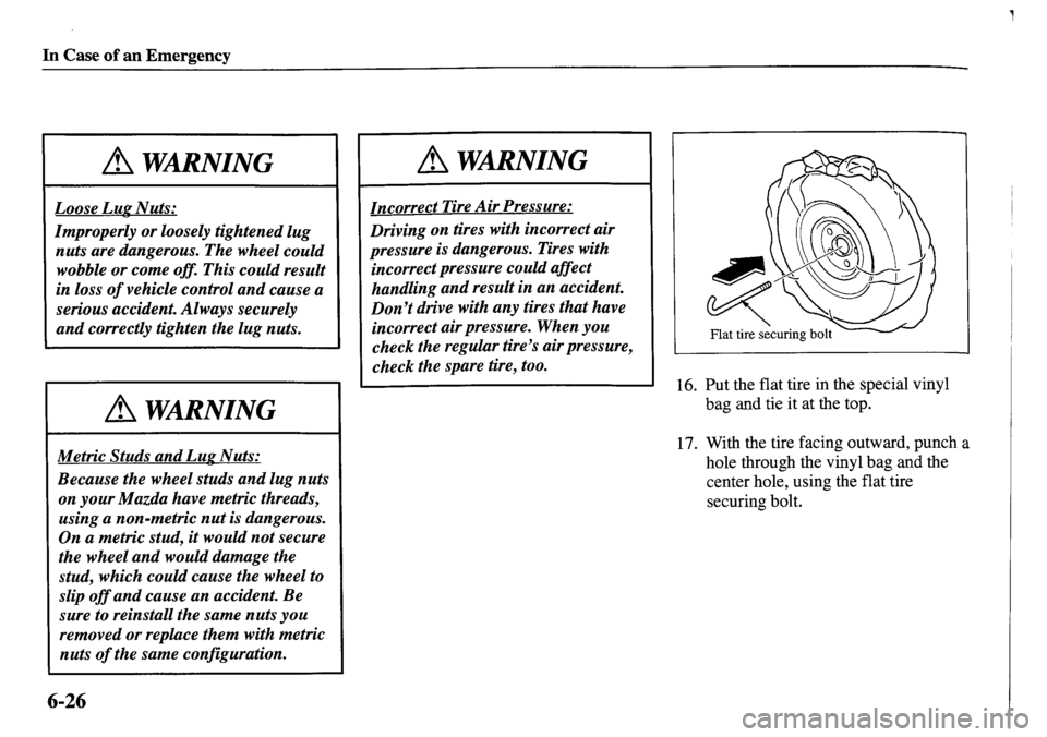 MAZDA MODEL MPV 2001  Owners Manual (in English) 