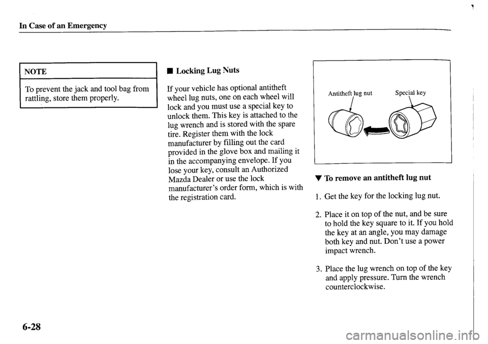 MAZDA MODEL MPV 2001  Owners Manual (in English) 