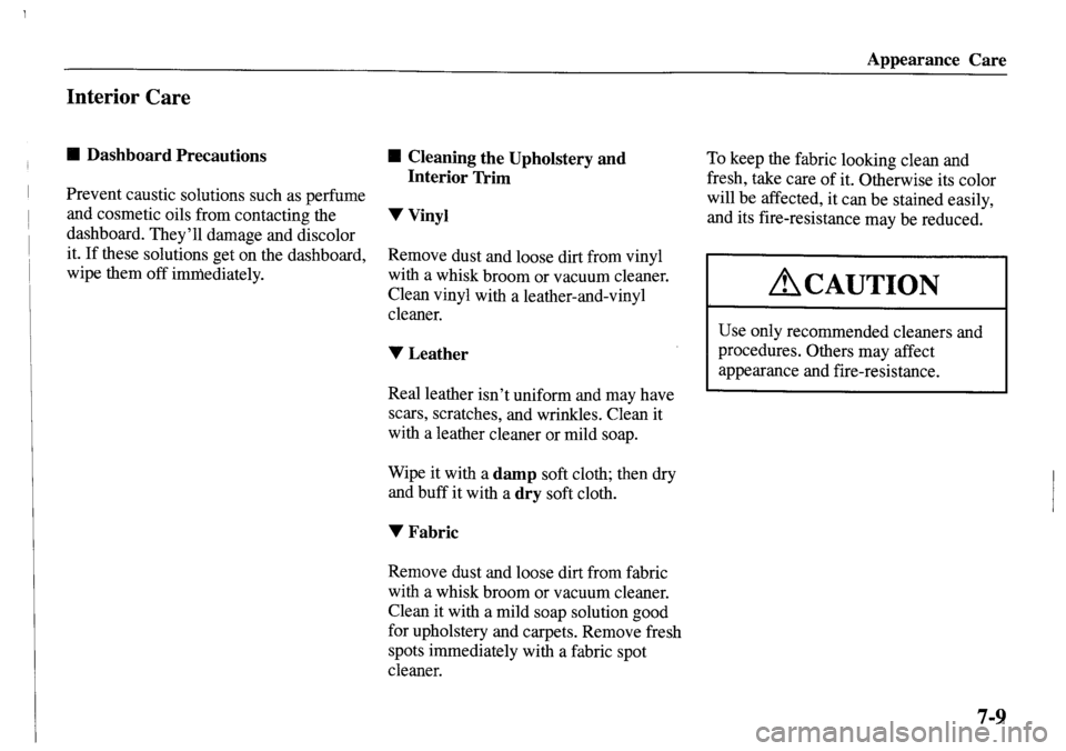 MAZDA MODEL MPV 2001  Owners Manual (in English) 