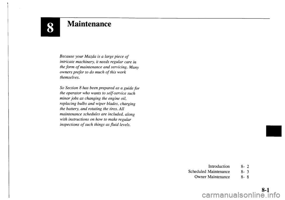 MAZDA MODEL MPV 2001  Owners Manual (in English) 