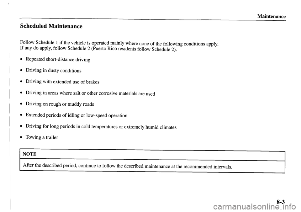 MAZDA MODEL MPV 2001  Owners Manual (in English) 