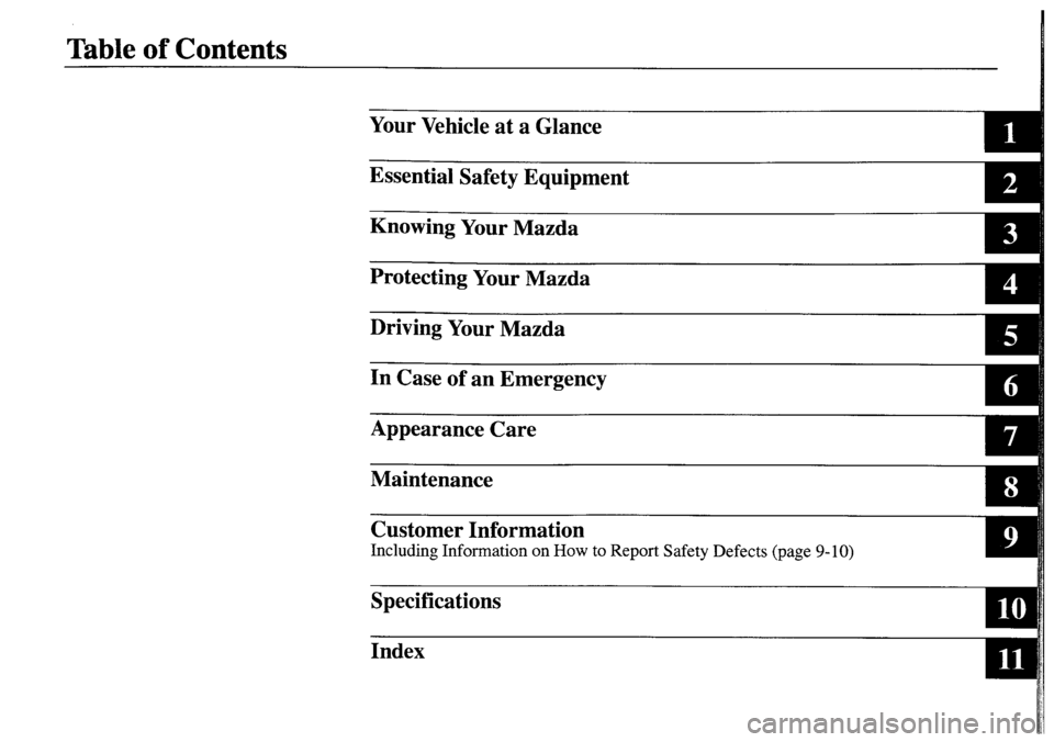 MAZDA MODEL MPV 2001  Owners Manual (in English) 