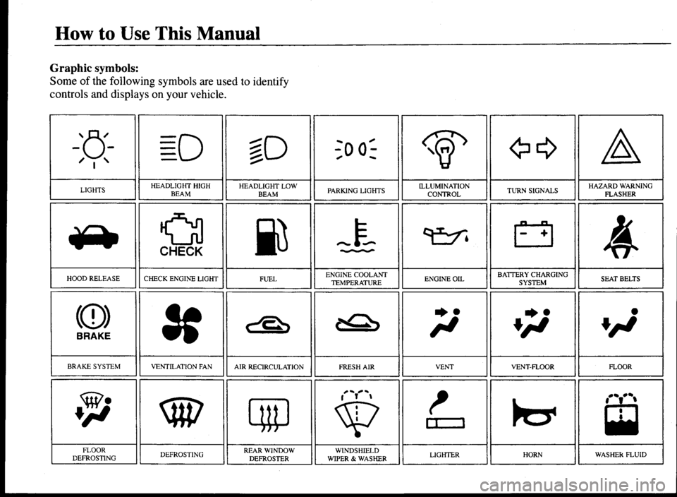 MAZDA MODEL MPV 2000  Owners Manual (in English) 