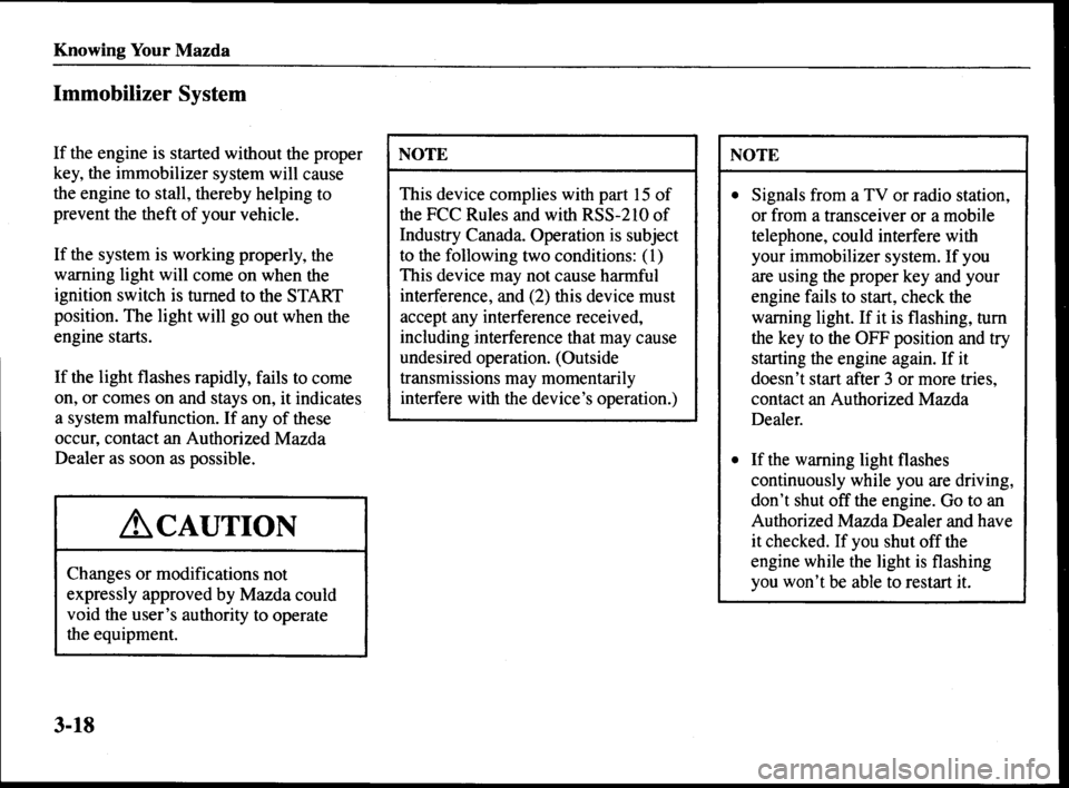 MAZDA MODEL MPV 2000 Owners Manual (in English) MAZDA MODEL MPV 2000 Owners Manual (in English)