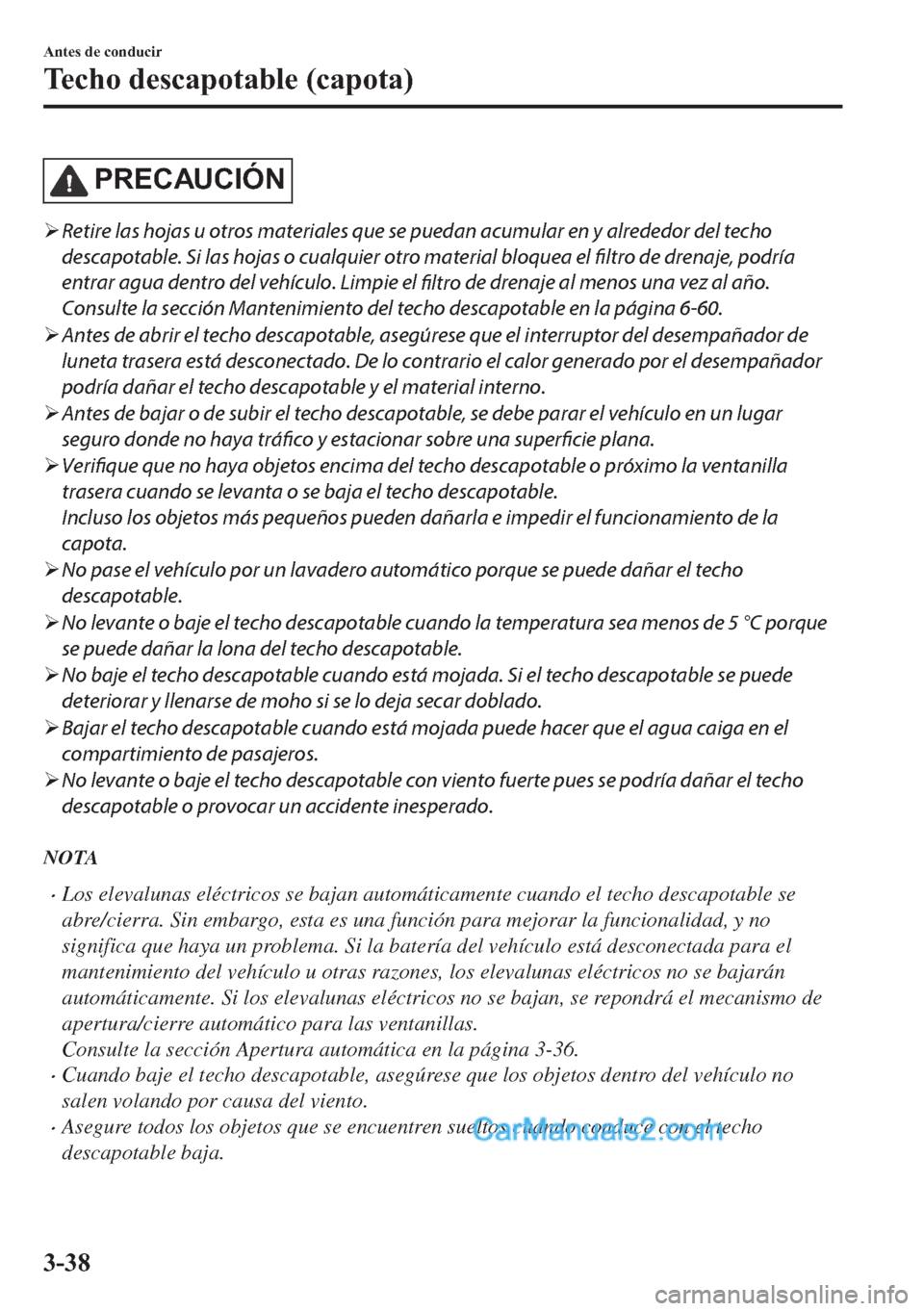MAZDA MODEL MX-5 2017  Manual del propietario (in Spanish)  �3�5�(�&�$�8�&�,�