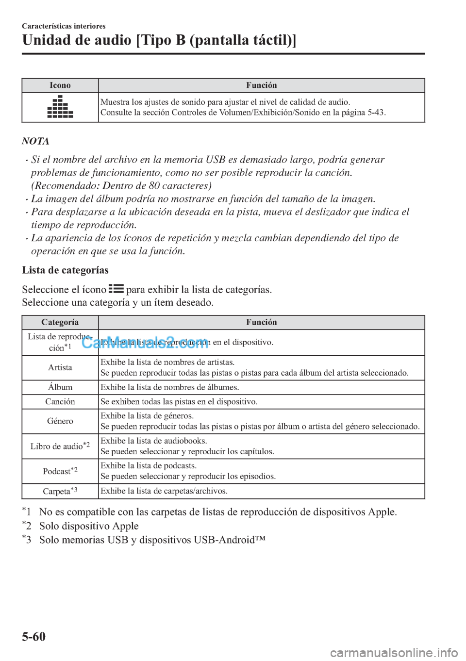 MAZDA MODEL MX-5 2017  Manual del propietario (in Spanish)  �,�F�R�Q�R �)�X�Q�F�L�y�Q
�0�X�H�V�W�U�D��O�R�V��D�M�X�V�W�H�V��G�H��V�R�Q�L�G�R��S�D�U�D��D�M�X�V�W�D�U��H�O��Q�L�Y�H�O��G�H��F�D�O�L�G�D�G��G�H��D�X�G�L�R�
�&�R�Q�V�X�O�W�H��O�D��V�H�