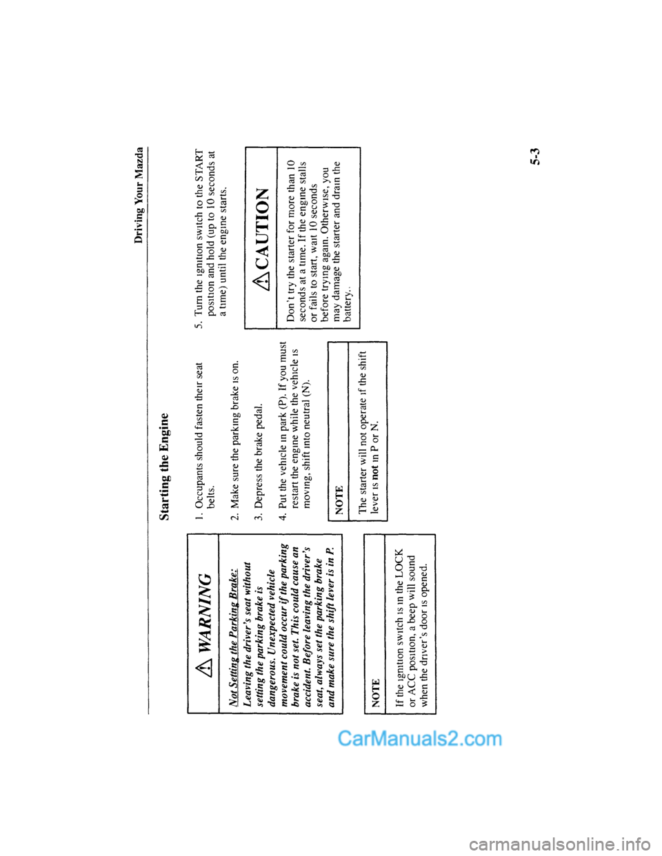 MAZDA MODEL MILLENIA 2001 Owners Manual (in English) MAZDA MODEL MILLENIA 2001 Owners Manual (in English)